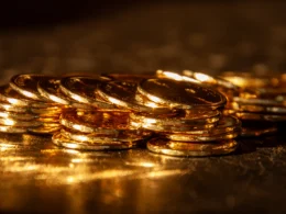 A pile of shiny gold coins