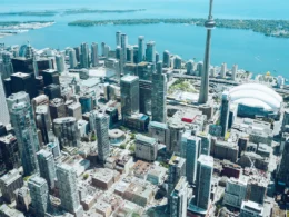 Aerial view of city buildings during daytime