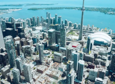 Aerial view of city buildings during daytime