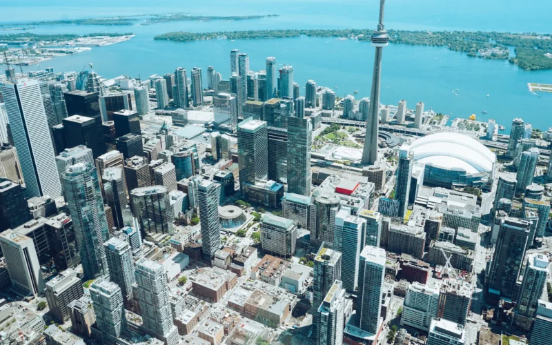 Aerial view of city buildings during daytime
