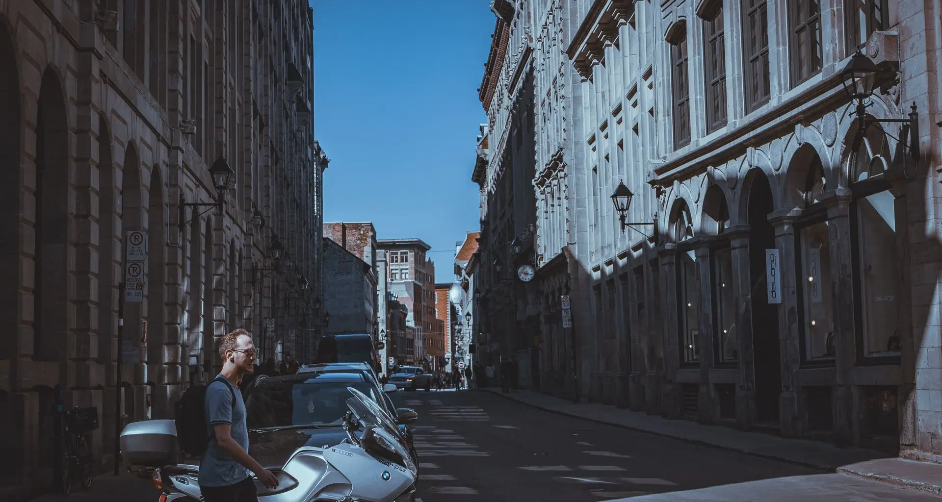 Old Montreal street of stone facades, the city where the Canada-EU Digital Trade Agreement was concluded