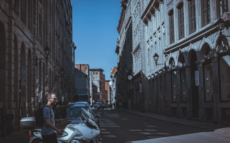 Old Montreal street of stone facades, the city where the Canada-EU Digital Trade Agreement was concluded