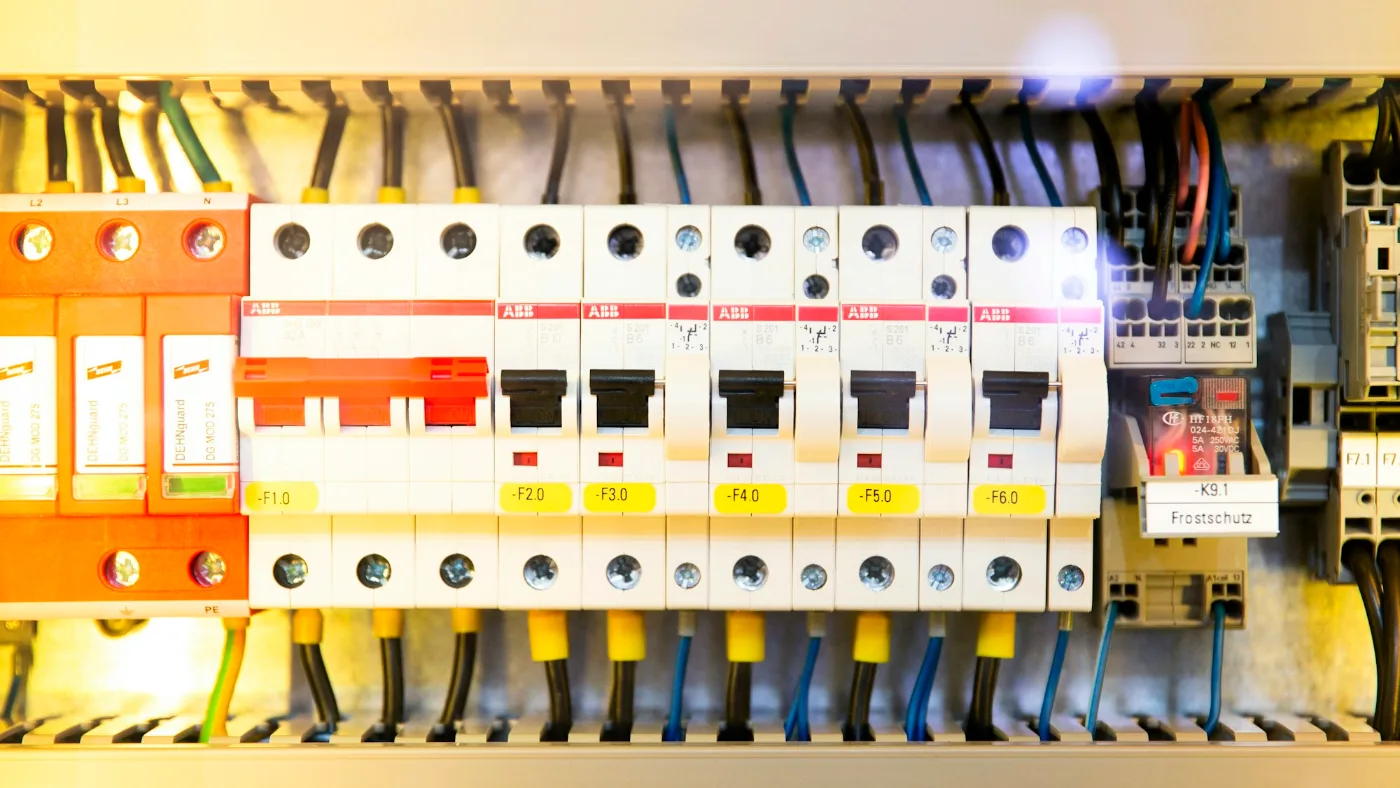 Electrical switch box with circuit breakers