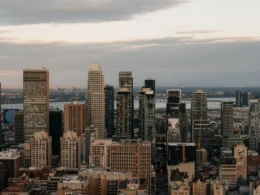 Montreal skyline at dusk, home of LawZero and its Scientist AI project