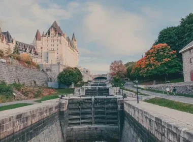 Rideau Canal locks in Ottawa in autumn, the city where the AI governance challenge sponsor is based