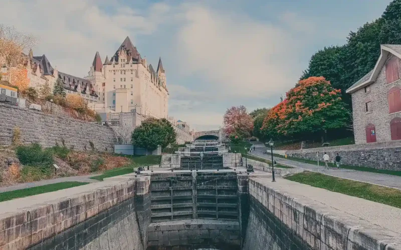 Rideau Canal locks in Ottawa in autumn, the city where the AI governance challenge sponsor is based