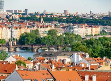 Aerial view of Prague, home of AISLE, which Cohere plans to acquire