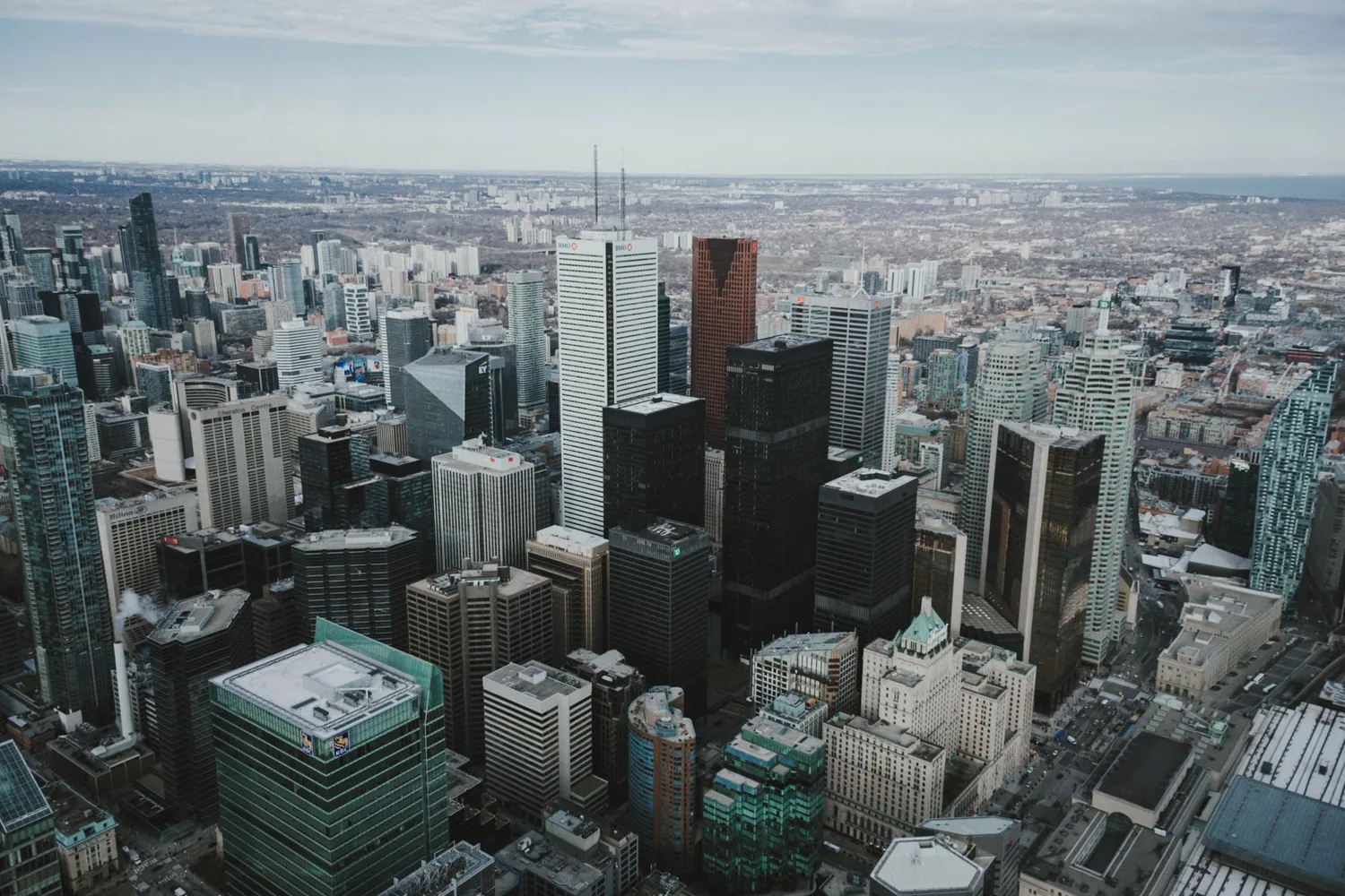 AI model deprecation: aerial view of downtown Toronto.