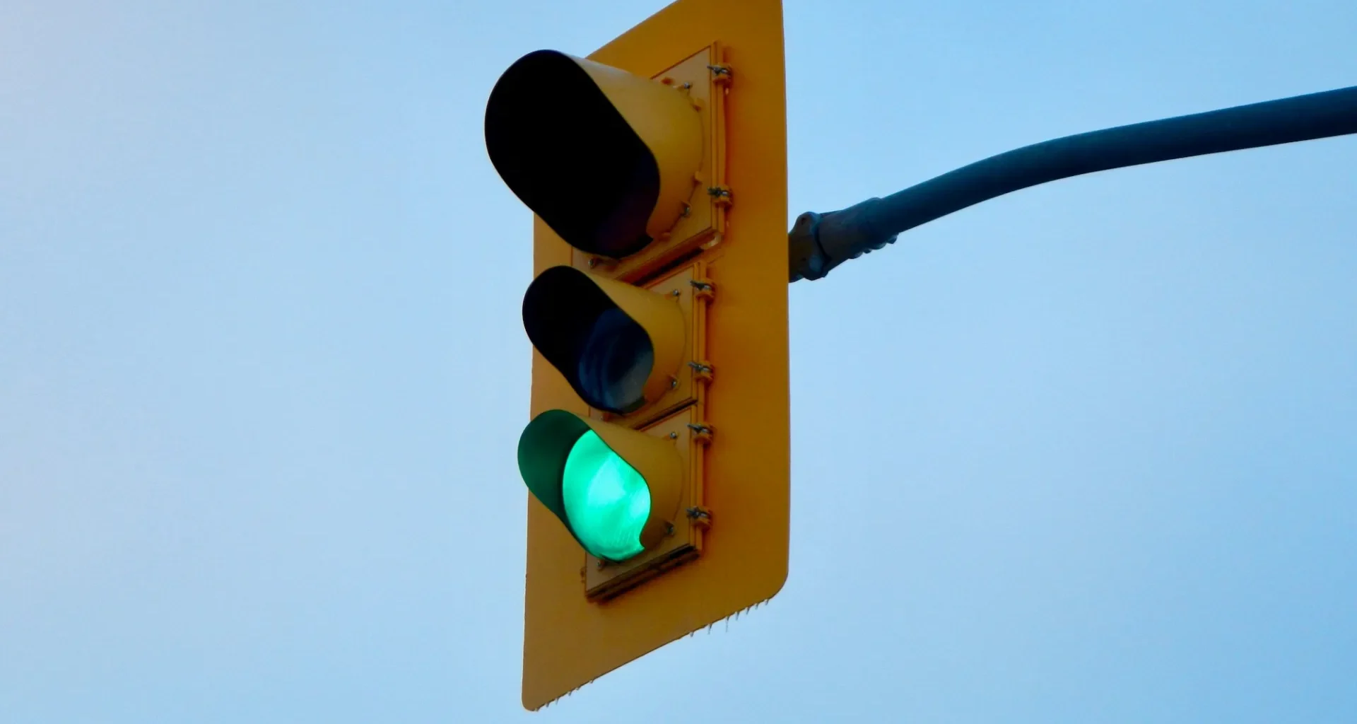 Traffic light showing a green light