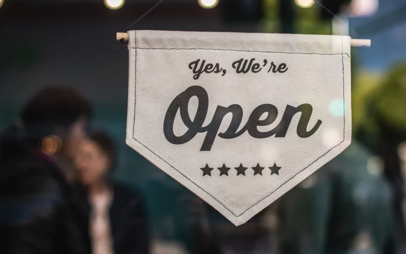 White open signage